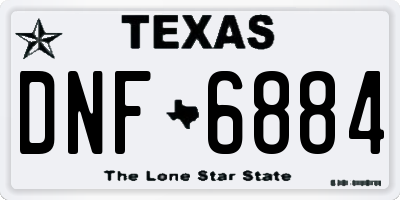 TX license plate DNF6884