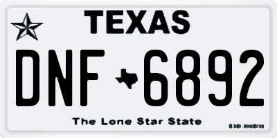 TX license plate DNF6892