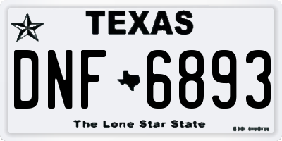 TX license plate DNF6893