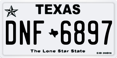 TX license plate DNF6897