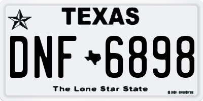TX license plate DNF6898