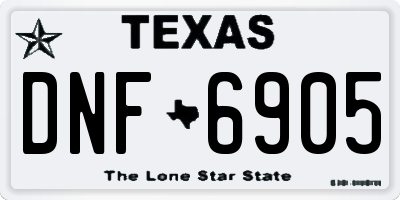 TX license plate DNF6905