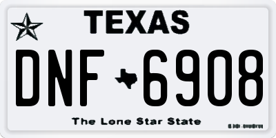 TX license plate DNF6908