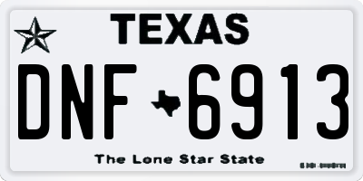 TX license plate DNF6913