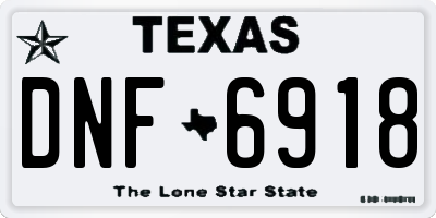 TX license plate DNF6918