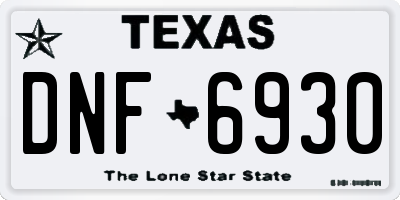 TX license plate DNF6930