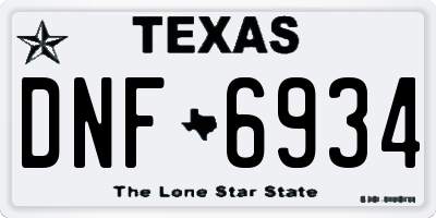 TX license plate DNF6934