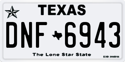 TX license plate DNF6943