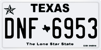 TX license plate DNF6953