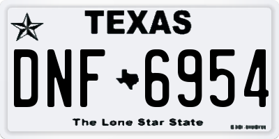 TX license plate DNF6954