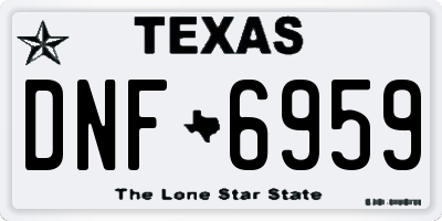 TX license plate DNF6959
