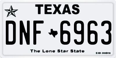 TX license plate DNF6963