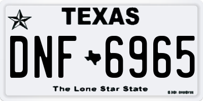 TX license plate DNF6965
