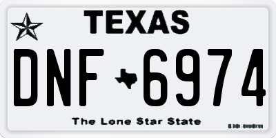 TX license plate DNF6974
