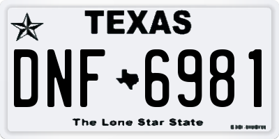 TX license plate DNF6981