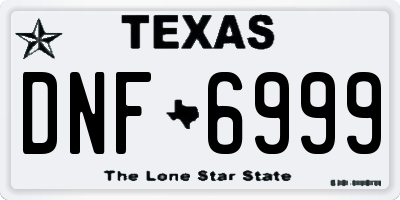 TX license plate DNF6999
