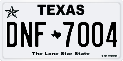 TX license plate DNF7004