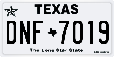 TX license plate DNF7019