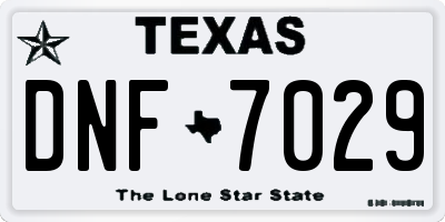 TX license plate DNF7029