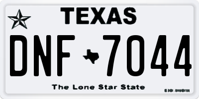 TX license plate DNF7044
