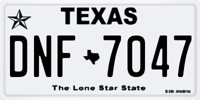 TX license plate DNF7047