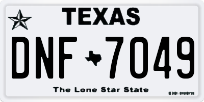 TX license plate DNF7049