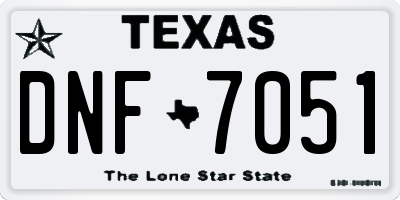 TX license plate DNF7051