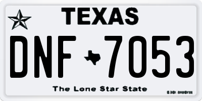 TX license plate DNF7053