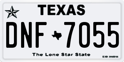 TX license plate DNF7055