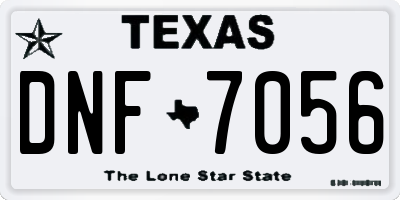 TX license plate DNF7056