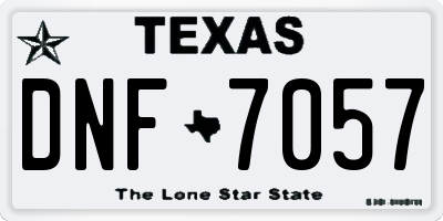 TX license plate DNF7057