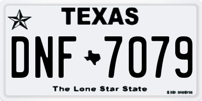TX license plate DNF7079