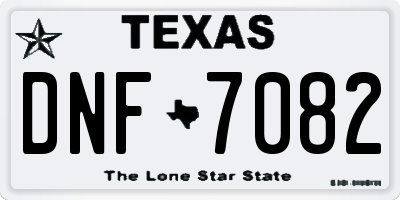TX license plate DNF7082
