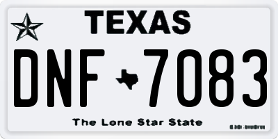 TX license plate DNF7083
