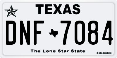 TX license plate DNF7084