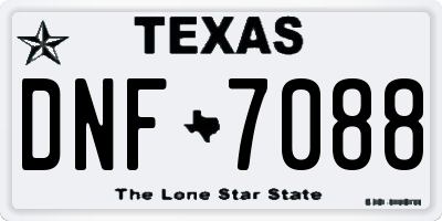 TX license plate DNF7088