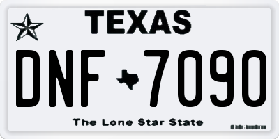 TX license plate DNF7090