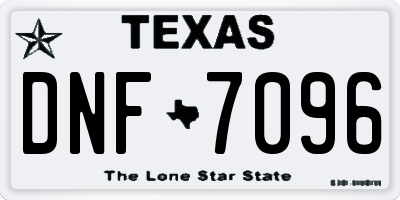 TX license plate DNF7096
