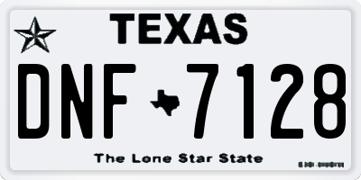 TX license plate DNF7128