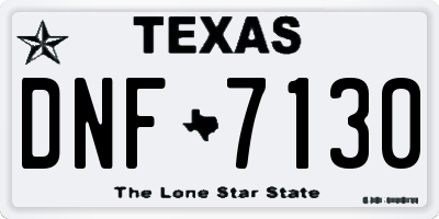 TX license plate DNF7130