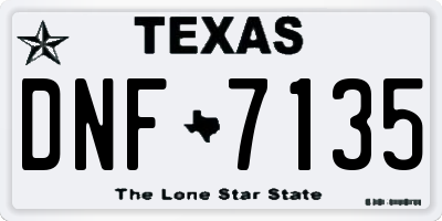 TX license plate DNF7135