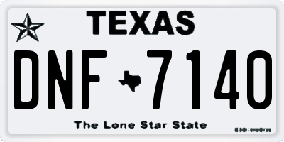 TX license plate DNF7140