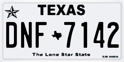 TX license plate DNF7142