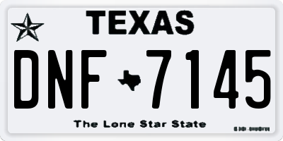 TX license plate DNF7145