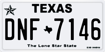 TX license plate DNF7146