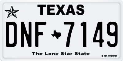 TX license plate DNF7149