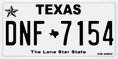 TX license plate DNF7154