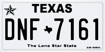 TX license plate DNF7161