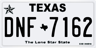 TX license plate DNF7162