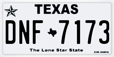 TX license plate DNF7173